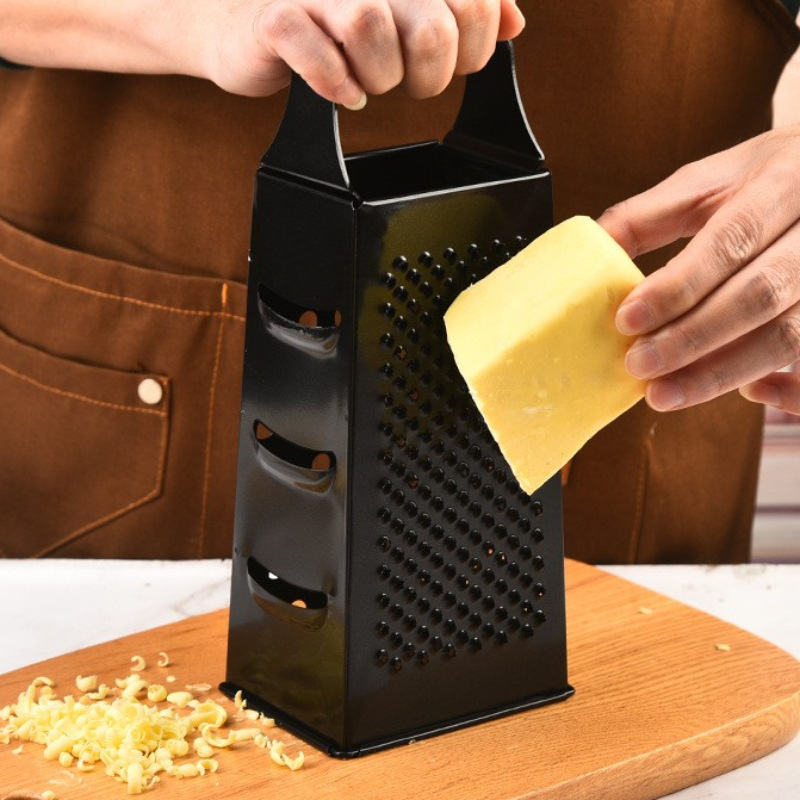 新型多機能野菜カッター 四面おろし器 チーズおろし器 ブラックステンレス スチールハンドル四面おろし器|undefined