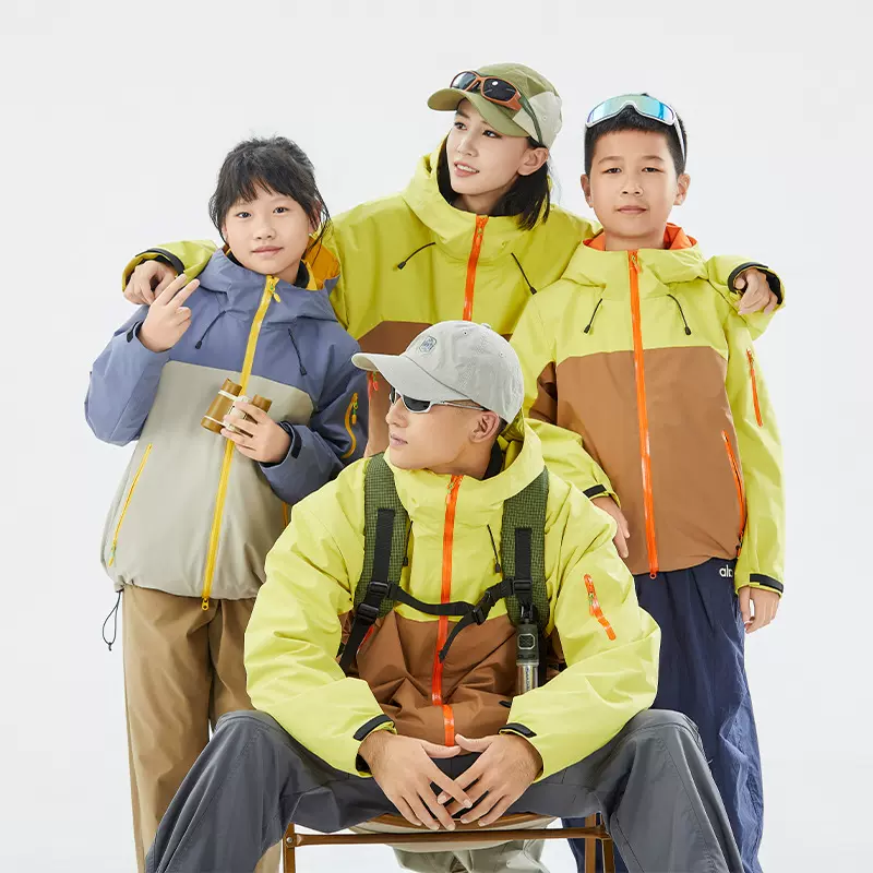 亲子装冲锋衣男女三合一儿童冲锋衣无氟防水防风保暖夹克登山外套