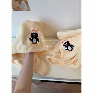 ✅ Xinbangbang Grocery Store Original Cute Turban Hair Wiping Shower Cap Water-Absorbent and Quick-Drying Cartoon Penguin Dry Hair Cap for Women