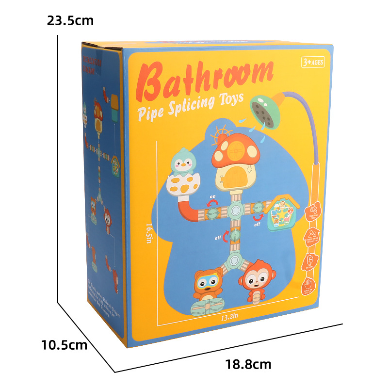 Tiktok juguetes de agua de baño para niños ensamblados tubería de agua camión de transferencia de música juguetes de baño de ducha de agua pulverizada