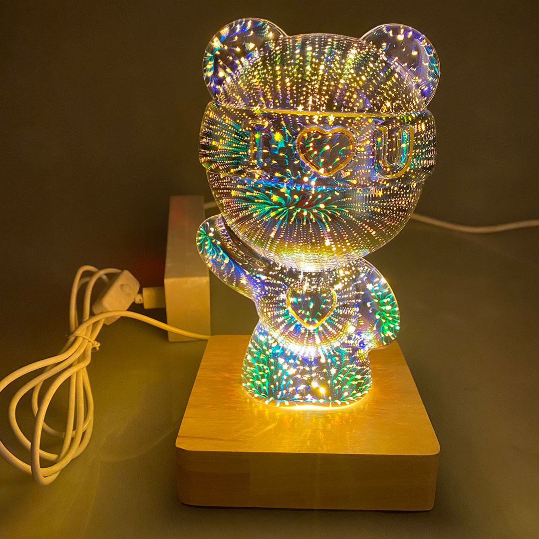 Oso violento color mágico luz creativa regalo luminoso regalo transfronterizo USB plug-in de carga DC luz de colores cambio de luz