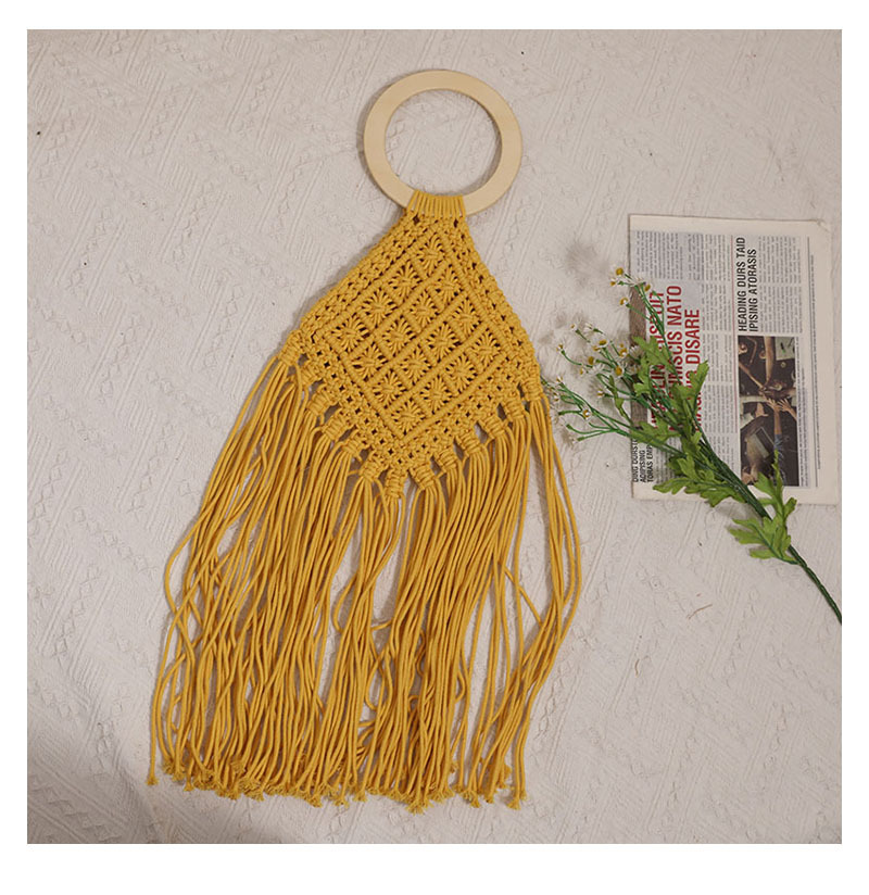 Women's Medium Polyester Solid Color Vintage Style Classic Style Square Open Straw Bag display picture 6