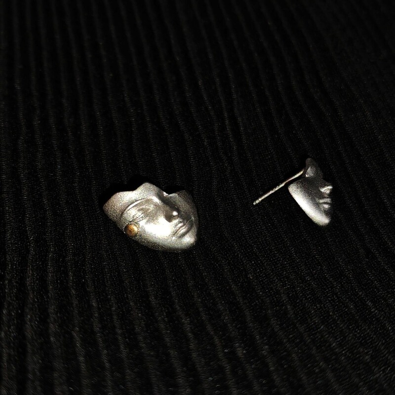 European and American Renaissance Mask Earrings Niche Art Stylish Unique Simple Mask Earrings Men's and Women's Earrings Accessories