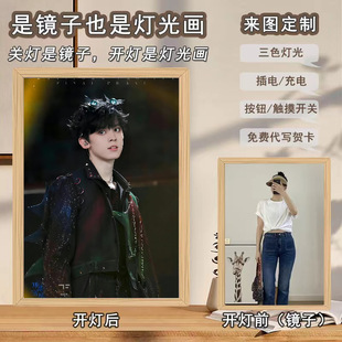 Zuo Hang Zhang Zhenyuan Mirror Lighting Painting DIY Room Atmosphere Decorative Lamp Bedroom ins Style Picture Frame Painting Ornaments