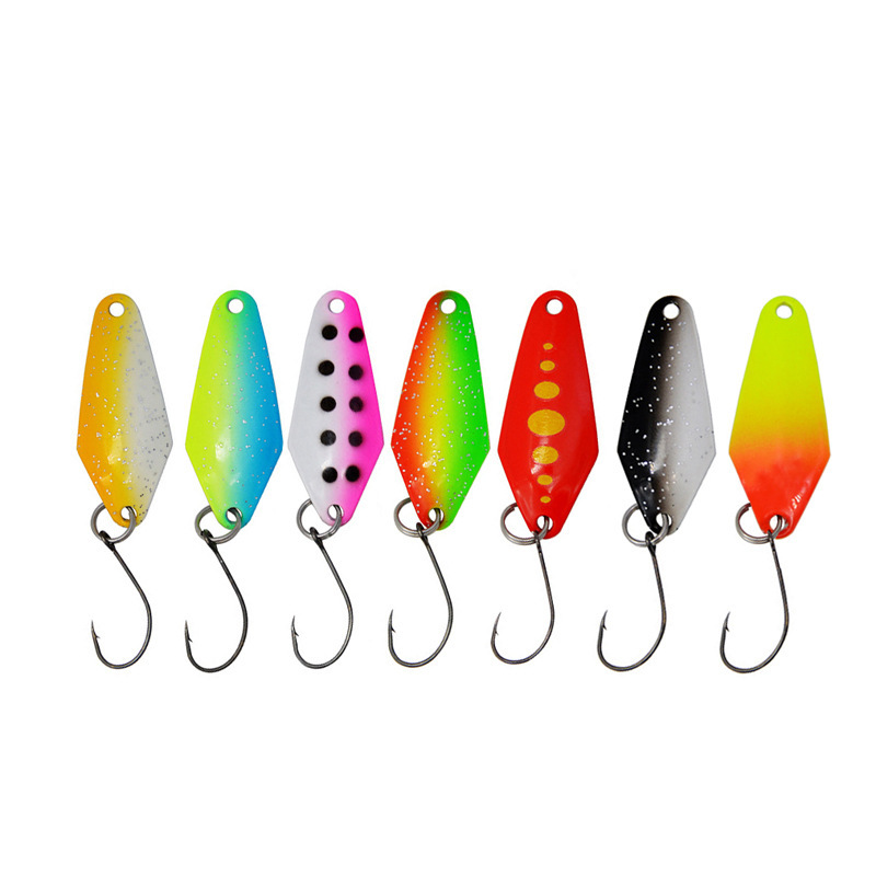 路亞餌亮片外貿出口彩色勺形2.3g馬口鱒魚鮭魚假餌魚餌