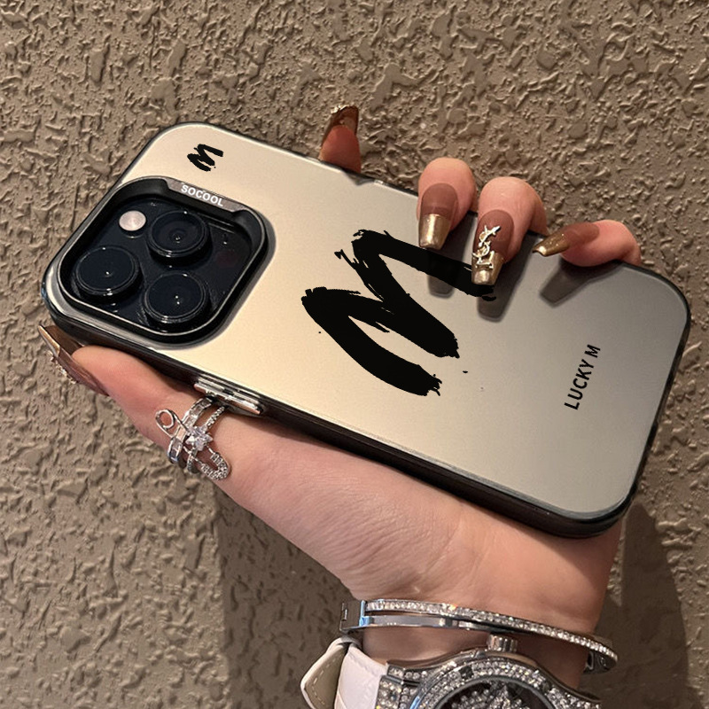 Suitable for Apple 17 Mobile Phone Case 13Pro16 Couple Frosted 12XS15 Lucky Letter 14Plus8 Simple 7