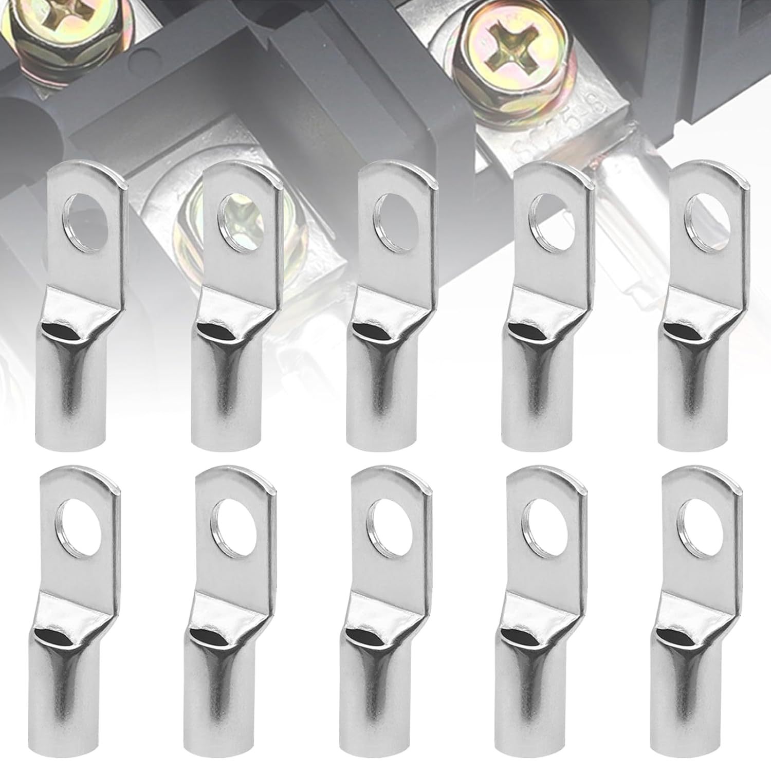 Okaywork 10 Stück Rohrkabelschuhe 25 mm² M8, SC25-8 Press-