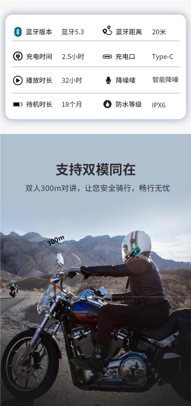 -Y10 Motorcycle Helmet Bluetooth Headset Waterproof Noise Reduction Takeaway Rider Half Helmet Full Helmet Intercom Dedicated Mono