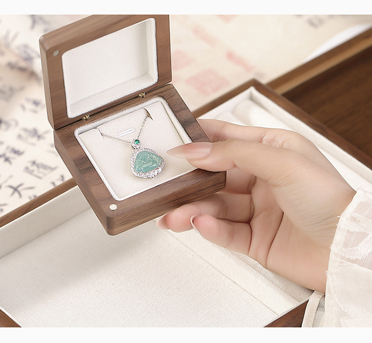 Mặt dây chuyền bạc S925 hình Phật Di Lặc phong cách cổ điển Trung Hoa — Mặt dây chuyền đơn (không có dây chuyền) chi tiết 3