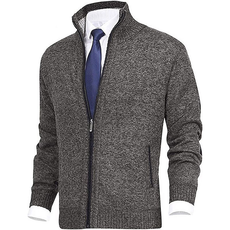 Comercio exterior Amazon tamaño europeo Otoño e Invierno nuevos hombres collar moda cardigan aguja fina suéter abrigo más tamaño suéter hombres