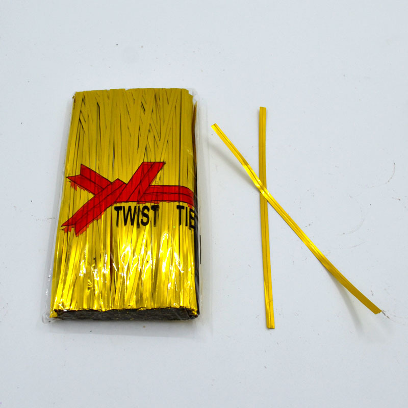 Descuento de la cinta de oro venta especial hilo de unión alambre lazo de alambre alimentos cinta pan lazo de alambre 15cm1 paquete alargado