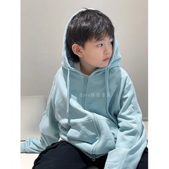 波拉童装韩国男女儿童外套2025新款春秋中大童宽松百搭套头上衣潮