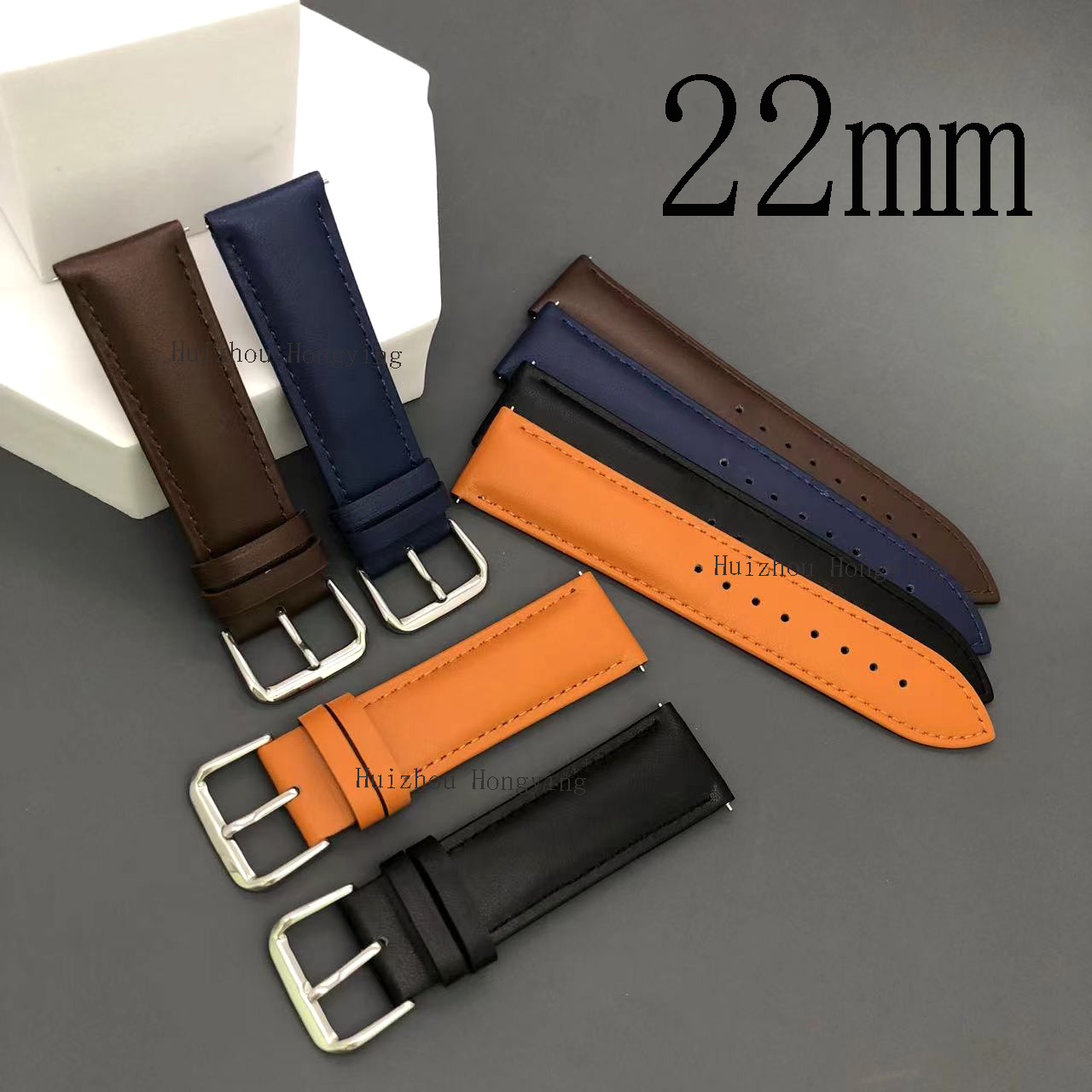 Neutral 22mm Width Leather Strap Suitable for Huawei, Garmin, Xiaomi, Samsung and Gaochi Wristband Watch Accessories