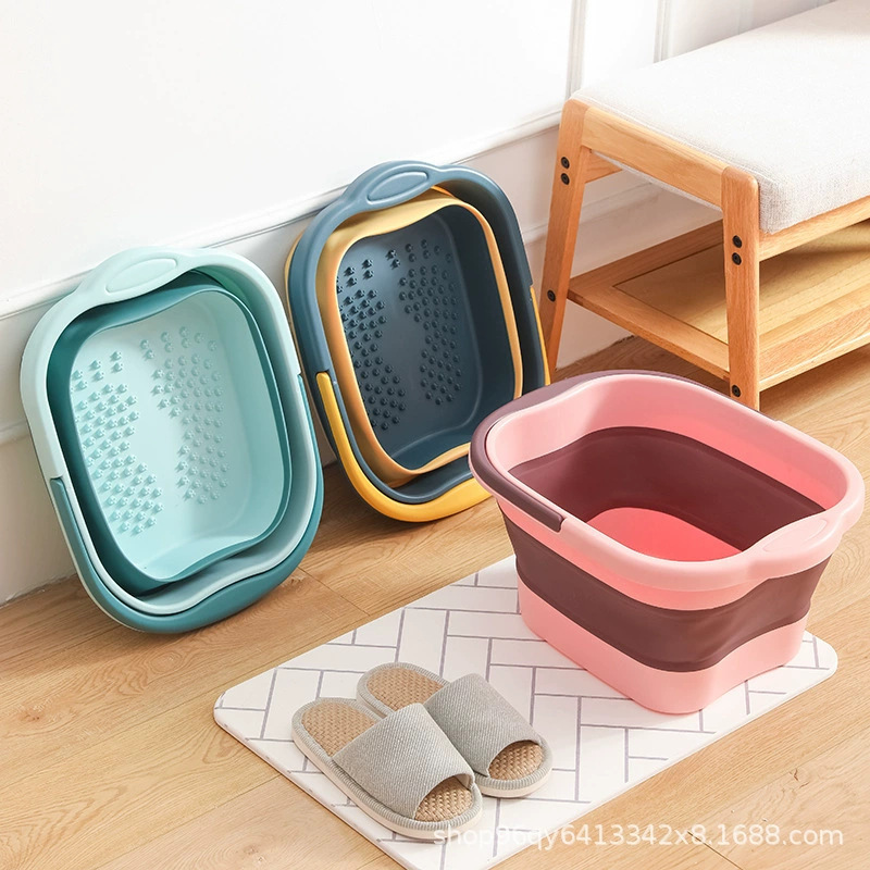 Household Space-Saving Foot Bath Plastic Massage Foot Bucket over the Calf Foldable Foot Bath Bucket Household Space-Saving Foot Bath Plastic Massage Foot Bucket over the Calf Foldable Foot Bath Bucket