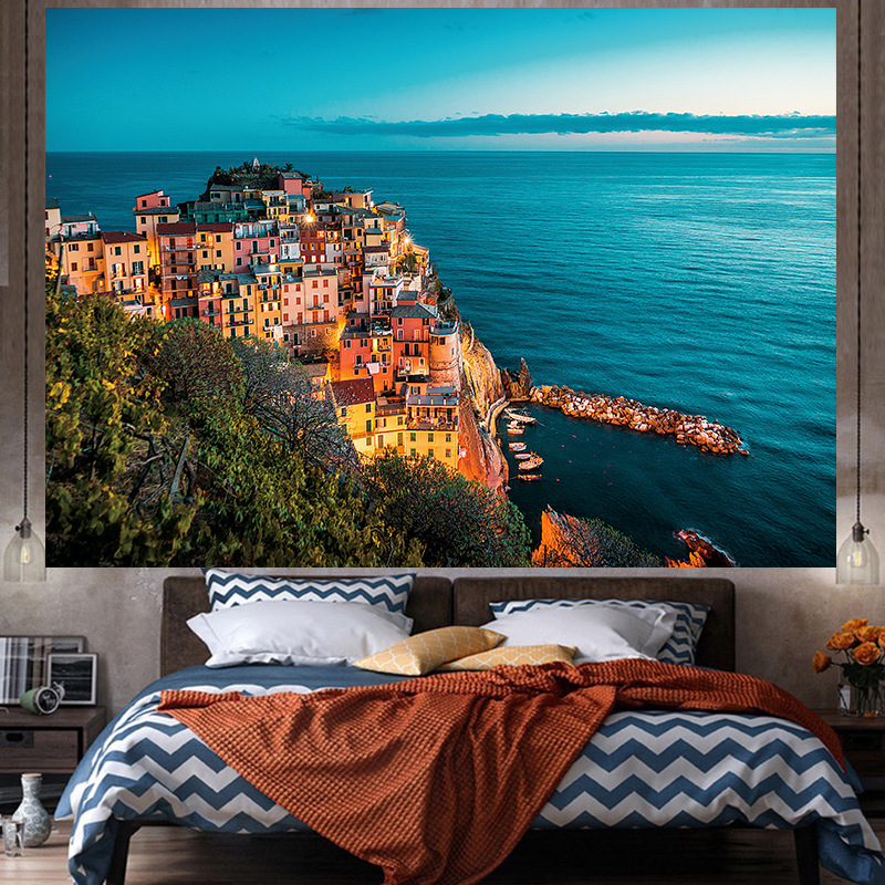 Tela de fondo ins estilo colgante papel pintado de tela dormitorio habitación renovación diseño noche lienzo cartel decorativo paño de pared