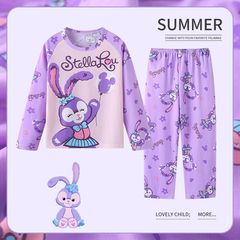 子供のパジャマ長袖の子供のエアコンの服の薄いタイプの赤ちゃんの漫画の夏の子供の男女の子供の部屋の服のスーツ