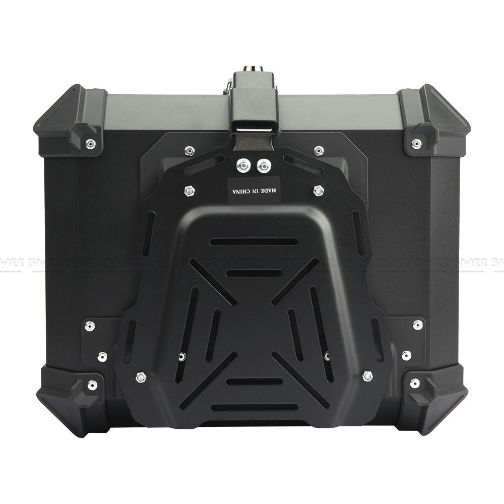 New all black field embossed 45L motorcycle ABS plastic tail box large trunk quick release motorcycle tail box