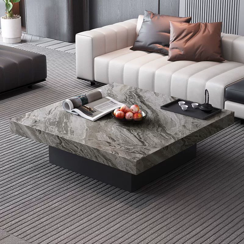 Популярный итальянский минималистичный квадратный журнальный столик из сланца, комбинация светлого роскошного гостиной, дома, высокий и низкий мраморный журнальный столик в скандинавском стиле