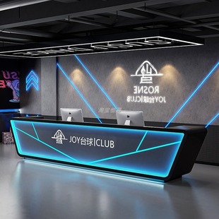 E-sports Hotel Front Desk Industrial Style Billiards Hall Bar Light Luxury KTV Bar Cashier Internet Cafe Front Desk