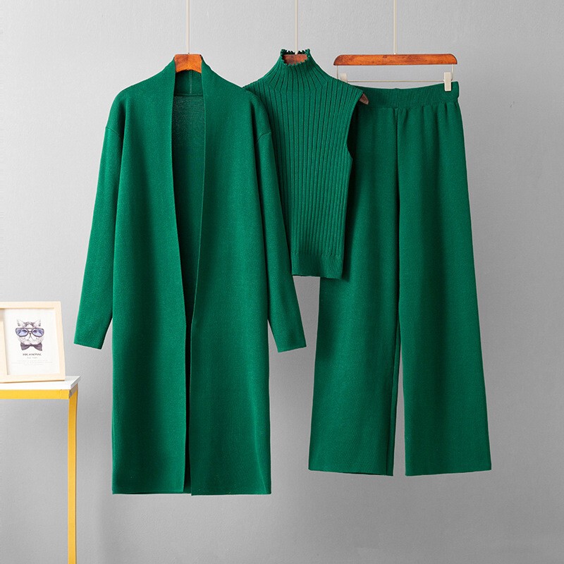 Loose Fashion Set 2026 Spring and Autumn New Large Size Color-Blocking Knit Lazy Style Fashionable Loose Autumn and Winter Set