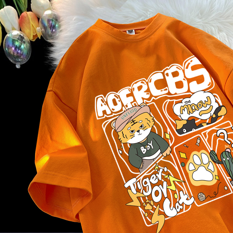 2022 nueva marca de moda NY1 manga corta hombres moda suelta guapo todo partido camiseta verano americano hiphop personalidad superior