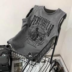 アメリカのレトロは古い半袖ベストをしています。
