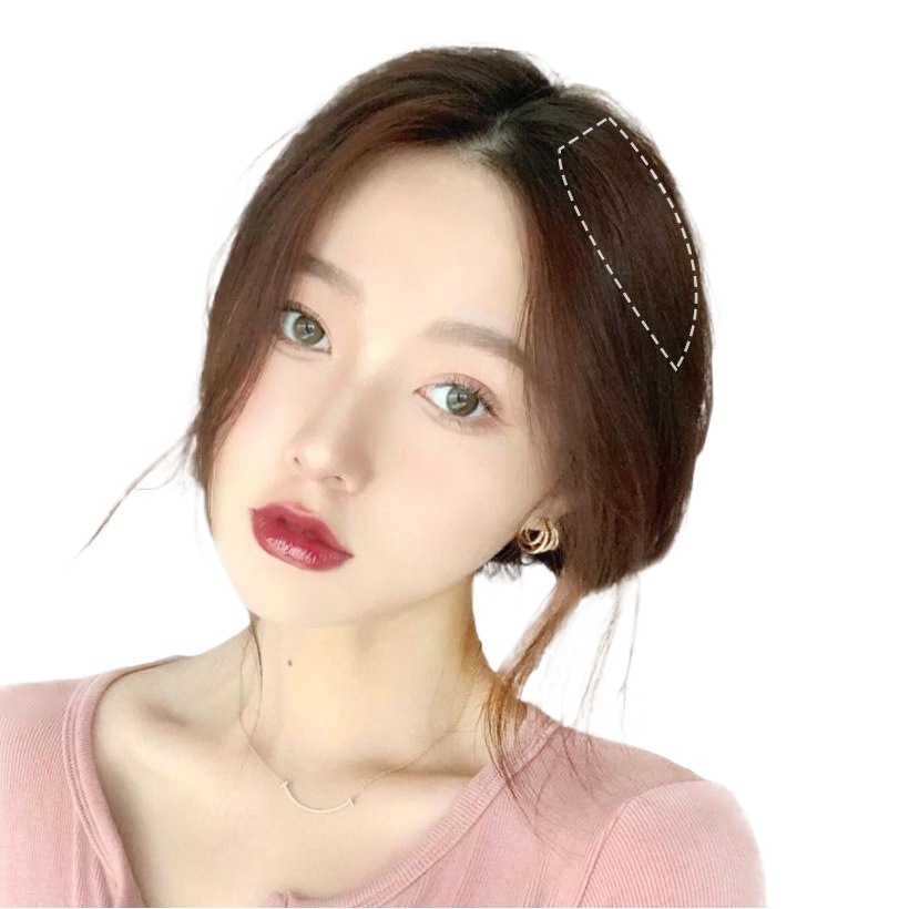 Fábrica en stock suministro peluca almohadilla raíz del pelo invisible esponjoso natural transpirable mini almohadilla pieza de pelo femenino pieza de reemplazo de cabello femenino