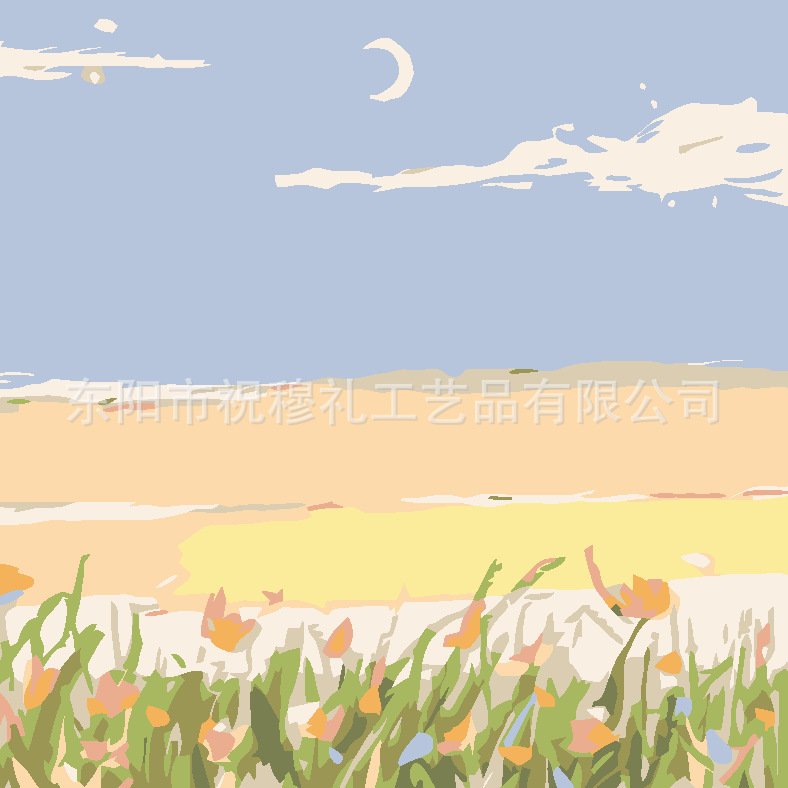 DIY digital pintura al óleo tulipán hecho a mano paisaje color pintura estudiante niños educativos color pintura relleno pintura al por mayor