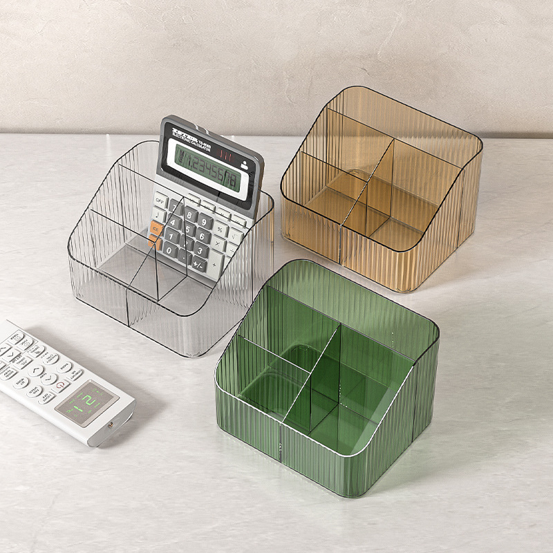 Caja de almacenamiento de escritorio de lujo ligero ins caja de almacenamiento de cosméticos transparente tocador máscara facial productos para el cuidado de la piel estante de almacenamiento