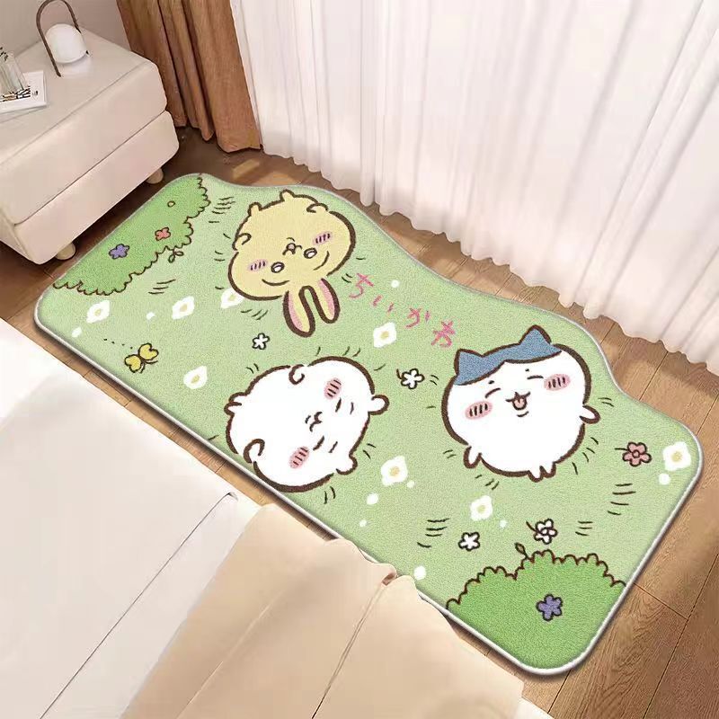 模造カシミヤカーペット、寝室のベッドサイドブランケット、かわいい漫画の厚みのある柔らかいカーペット、リビングルームの汚れにくいお手入れが簡単なコーヒーテーブルブランケット|undefined