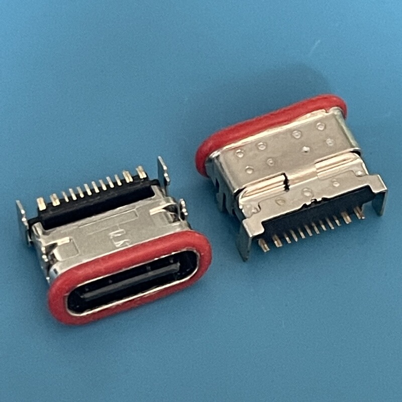 带灯TYPE-C 2P防水母座 直压式 透明PVC 带线 绿灯|undefined