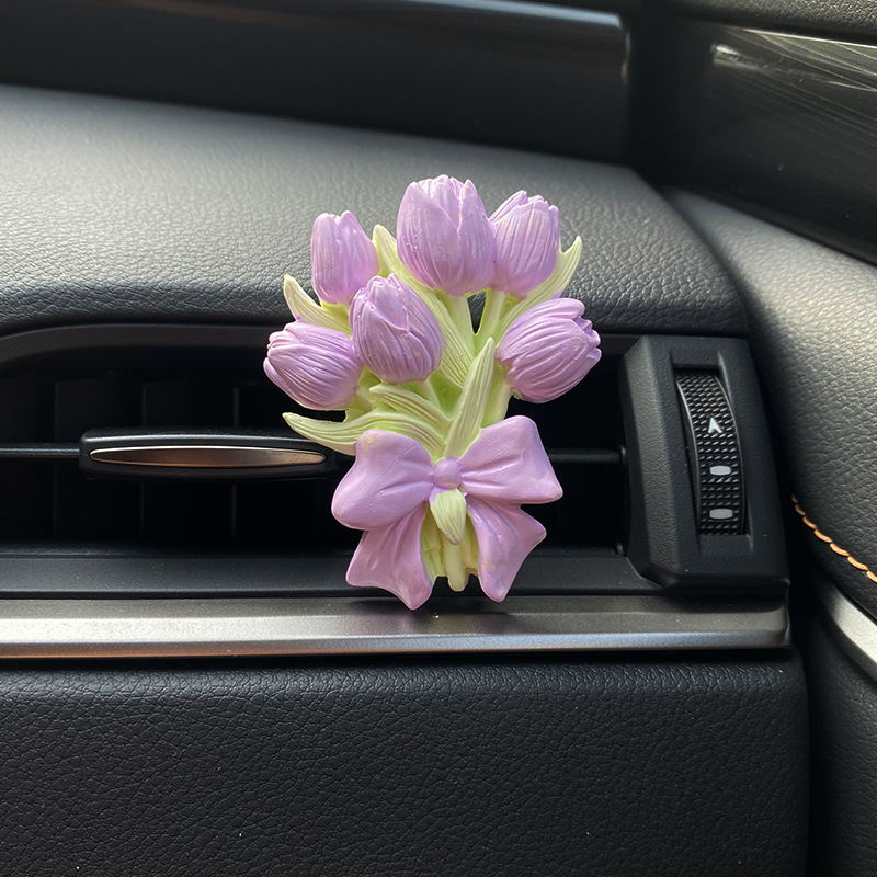 チューリップ車のアロマの高級感のある風口の拡香石の車内の花のアロマの車の装飾品の自動車の置物|undefined