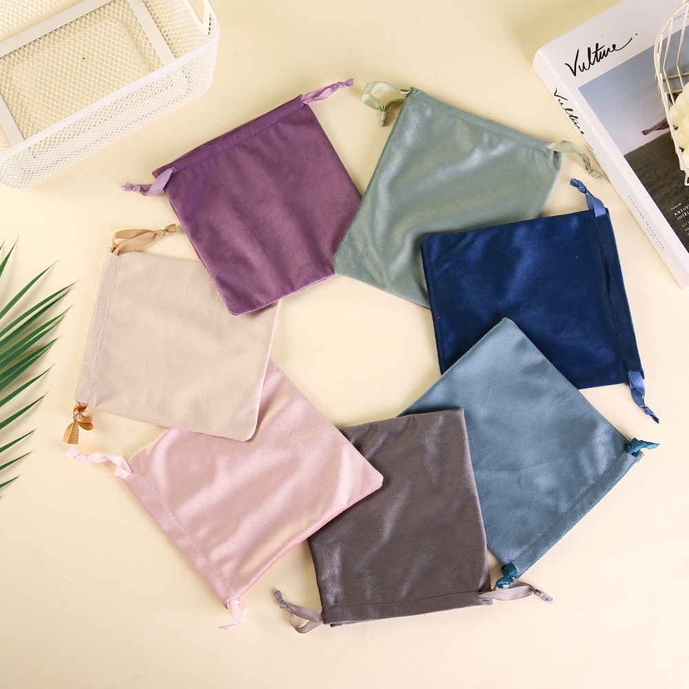 丽丝绒文玩收纳袋束口抽绳小布袋锦囊手镯手串佛珠珠宝饰品首饰袋