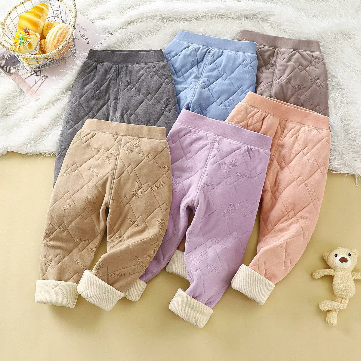 校服神器秋冬儿童棉裤男童保暖御寒裤三层加绒加厚女童打底裤
