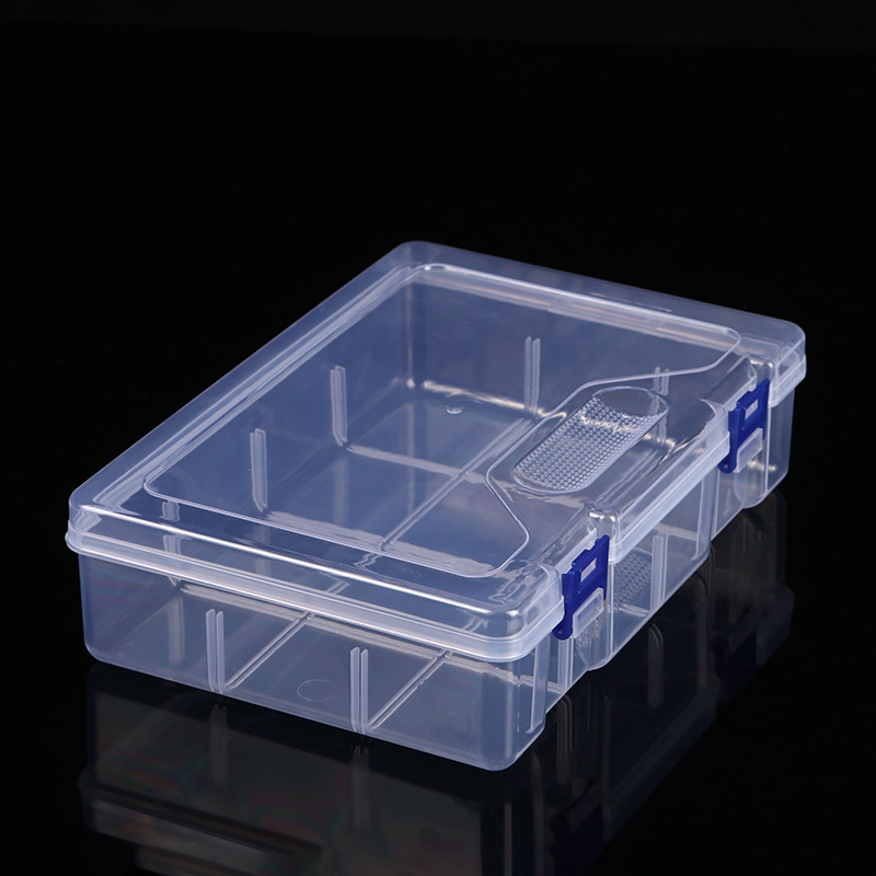 Transparente rectangular de plástico caja vacía caja de almacenamiento caja de muestra con componentes caja de embalaje PP Caja de Herramientas caja vacía