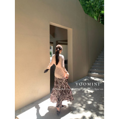 YOOMINI-·高腰印花鱼尾步步生花气质2025初秋上新半身裙M16676-S