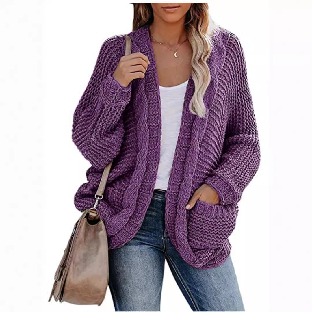 Suéter Cárdigan de Punto para Mujer, Talla Grande, Estilo OL, Otoño/Invierno 2026, Nuevo, Transfronterizo, Amazon