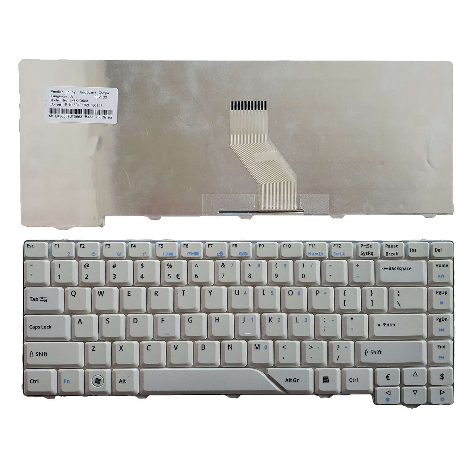 US适用Acer 4520 4710 4720 4920 5220 5310笔记本电脑键盘白色