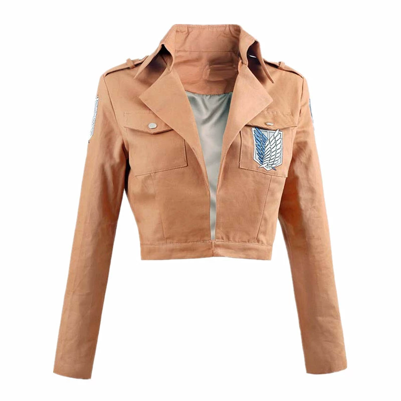 Куртка cropped Survey Corps, аниме-ка cosplay (универсальная), полиэстер, рисунок эмблемы, размеры S–XXL