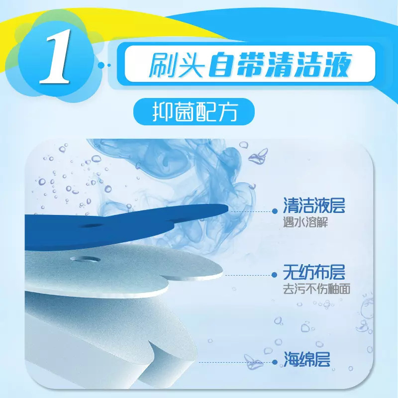 Miaojie 使い捨てトイレブラシ交換ヘッド浴室パンチフリー使い捨て抗菌ブラシヘッドクリーニングタブレット交換パック|undefined