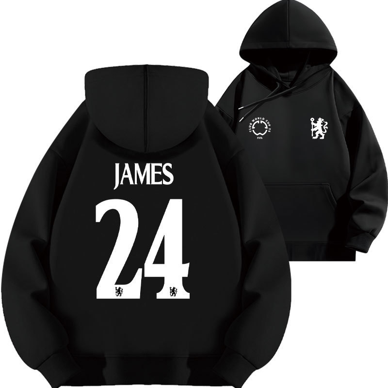 2526 Chelsea Team No. 24 Rishi James Football Sports Hooded Sweatshirt Autumn and Winter Children's Clothing Top 2526 Chelsea Team No. 24 Rishi James Football Sports Hooded Sweatshirt Autumn and Winter Children's Clothing Top