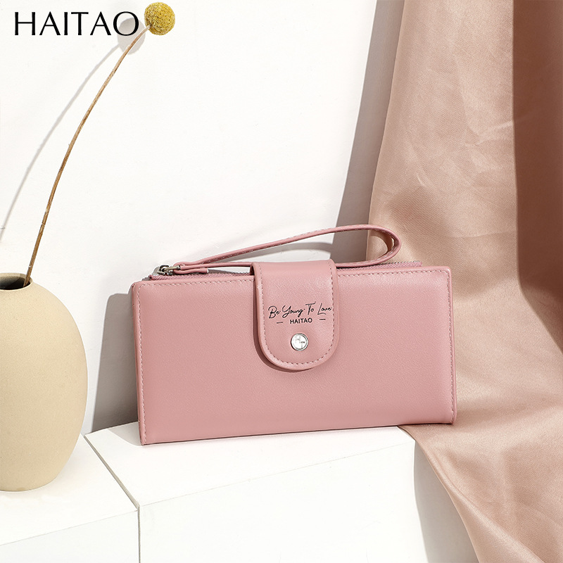 Nueva billetera multifuncional larga de moda billetera de teléfono móvil japonesa y coreana multi-tarjeta bolso de mano larga mayorista