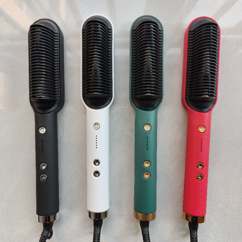 New Cross-Border Model Straightening Comb with Negative Ions, Dual-Use Electric Hair Straightener and Curler, Lazy Curling Iron for Inward Curls