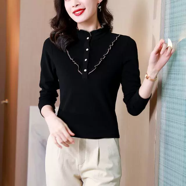 Двусторонняя немецкая бархатная рубашка с полугольфом и высококачественным топом с длинными рукавами для женщин, которые можно носить в качестве верхней одежды с модным дизайном и теплой одеждой.