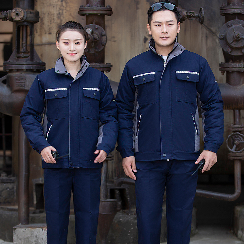 毛を磨くキャンバス綿服工場の自動車修理修理ジャケット作業服セット労働保護服耐摩耗性汚れ|undefined