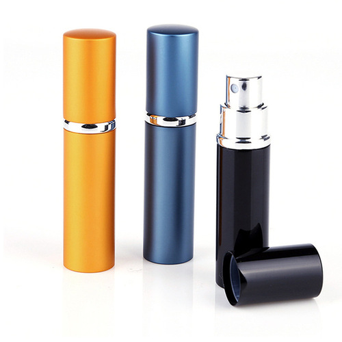 10ml aluminum tube flat-top portable perfume refill bottle with glass inner bowl, facial essence toner mist bottle health bottle