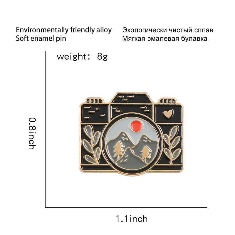 All Seasons Season Unisex Gender IG Style Pin Cartoon Badge Camera Alloy Plating Unisex Brooches