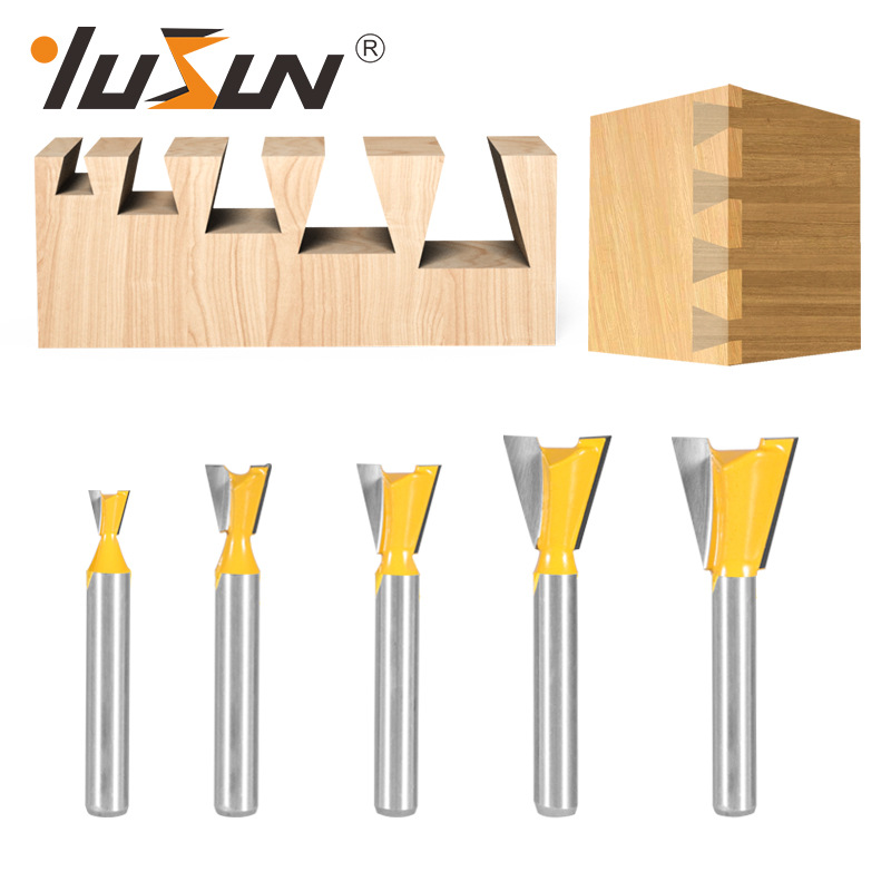 宇盛子口荀刀6.35柄木工铣刀燕尾刀5件套V槽雕刻刀开槽拉槽刀具