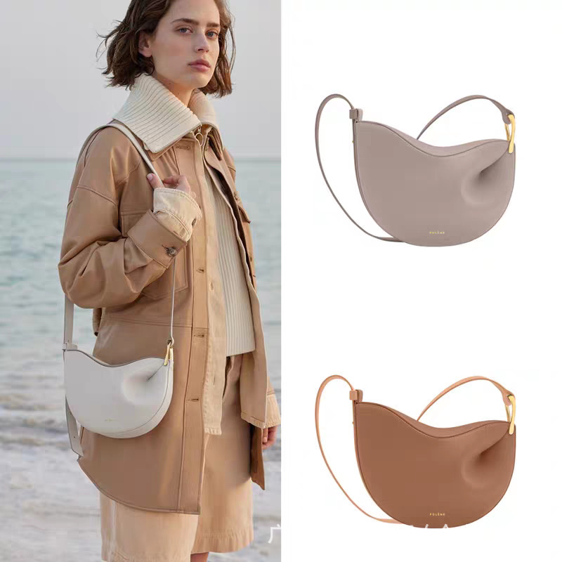 Hot-Selling Item】Polen Tonca Niche Genuine Leather Pebbled Leather Shoulder Crossbody Women's Bag Tb Bag