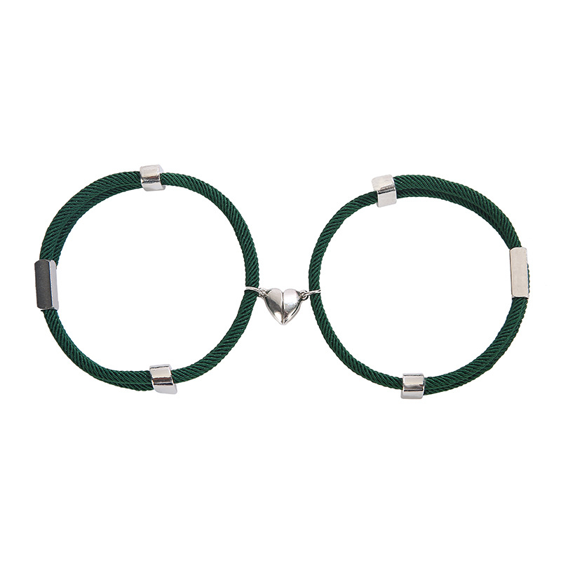 Nihaojewelry wholesale jewelry new stainless steel lettering alloy heart magnet bracelets